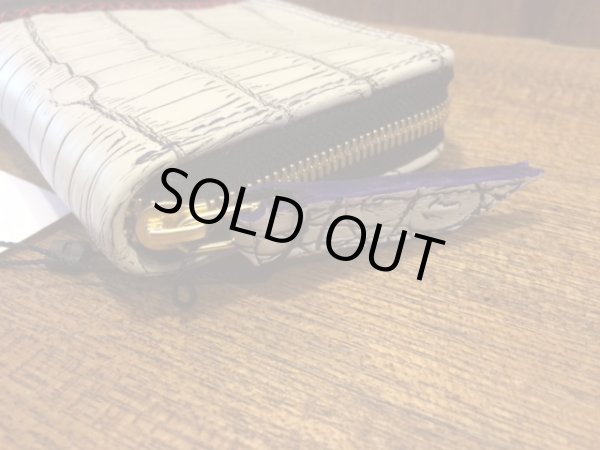 画像3: 【栃木レザー製】ラウンドジップウォレット『ナイルクロコクレイジーカラー』 (3)