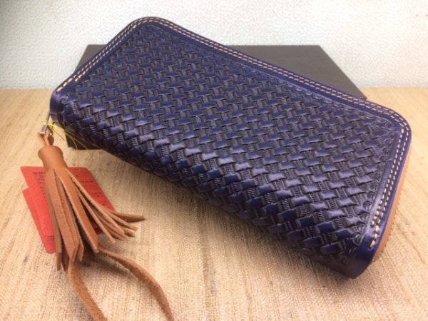 画像1: 【30％OFF】【栃木レザー製】ラウンドジップウォレット『ビッグバスケット』 (1)