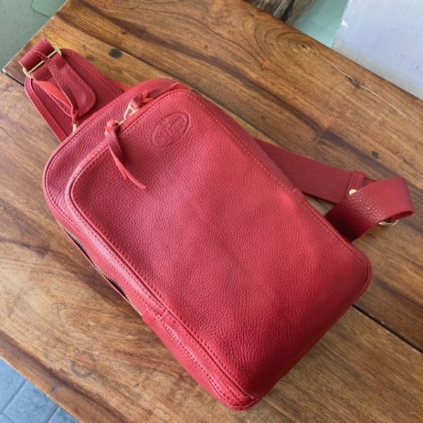 画像5: 【イタリアンレザー使用】『ボディーバッグ(RD)』 (5)
