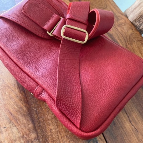 画像7: 【イタリアンレザー使用】『ボディーバッグ(RD)』 (7)