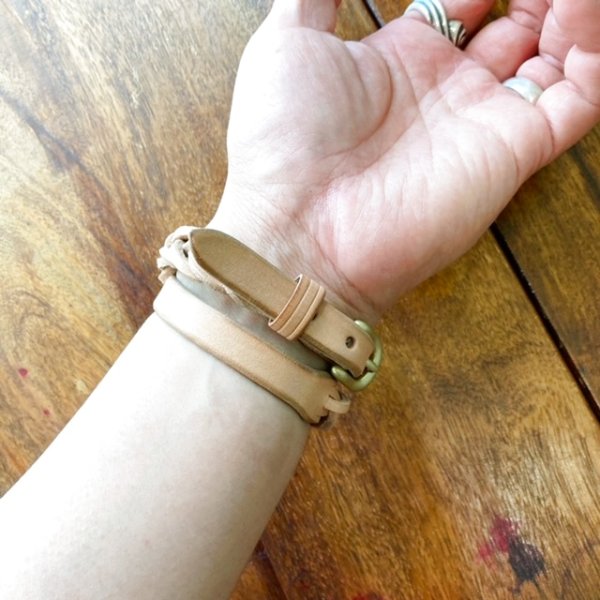 画像2: 【栃木レザー使用】ブレスレット『TW-BRA(NA)』 (2)