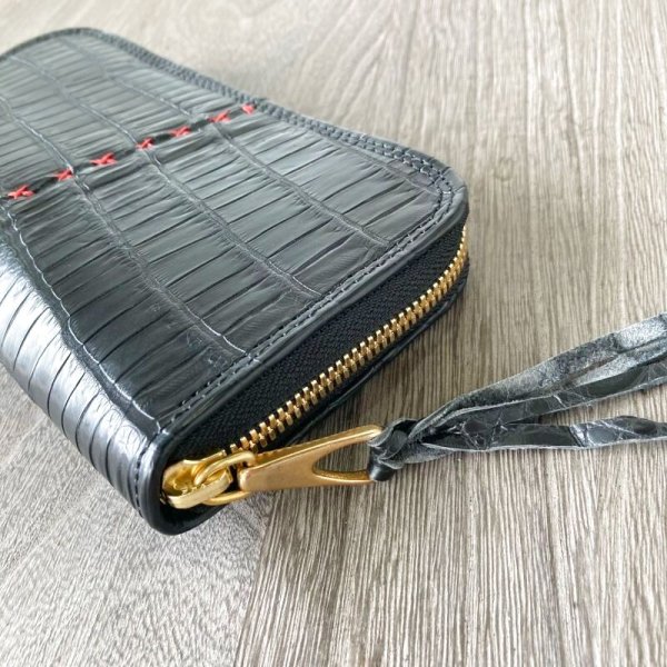 画像3: 【栃木レザー製】ラウンドジップウォレット『ナイルクロコ×ポロサス』 (3)