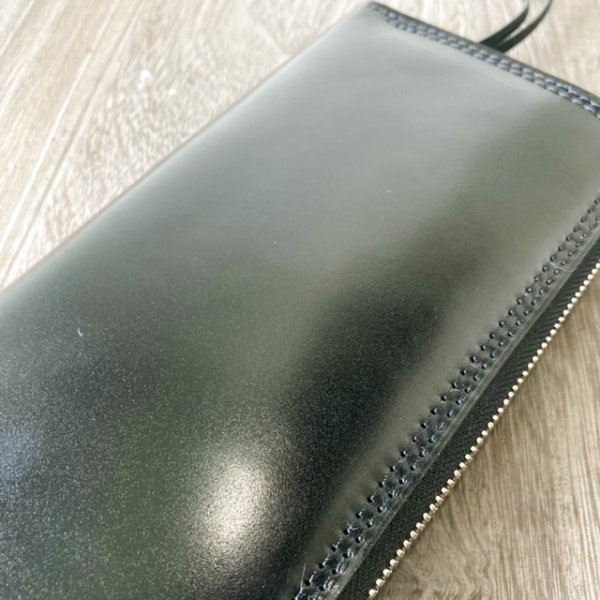 画像6: 【新喜皮革製オイルコードバン使用!】ラウンドジップウォレット『TW-cord-RO(BK)』 (6)