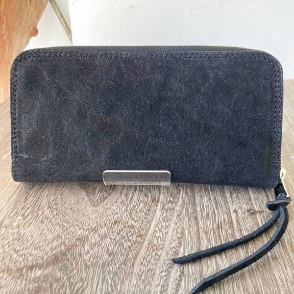 画像2: 【エレファントレザー使用!】ラウンドジップウォレット『TW-ele-RO(BK)』 (2)