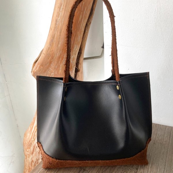 画像2: 【使いやすい大きさ♫】『ミニトートバッグ(BK/SBR)』 (2)