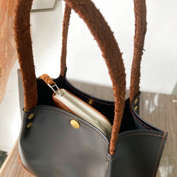 画像4: 【使いやすい大きさ♫】『ミニトートバッグ(BK/SBR)』 (4)