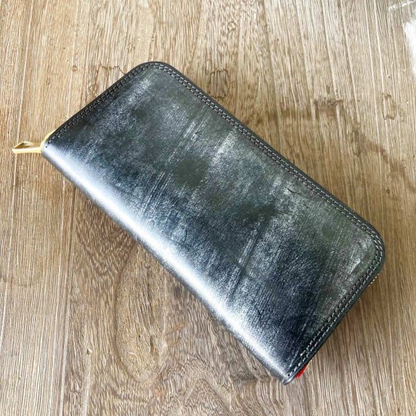 画像2: 【ブライドルレザー使用!】ラウンドジップウォレット『TW-TohmasR-RO』 (2)